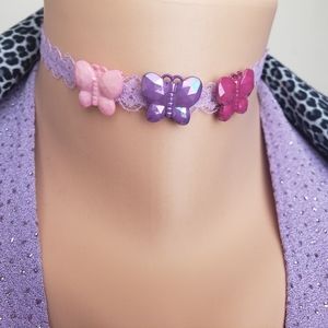 Butterfly choker necklace